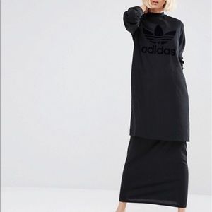 Adidas Originals Double Layer Maxi Dress Trefoil